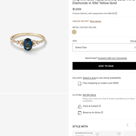 Blue Topaz and Diamond Accent Ring - Michael Hills - Picture 6 of 6